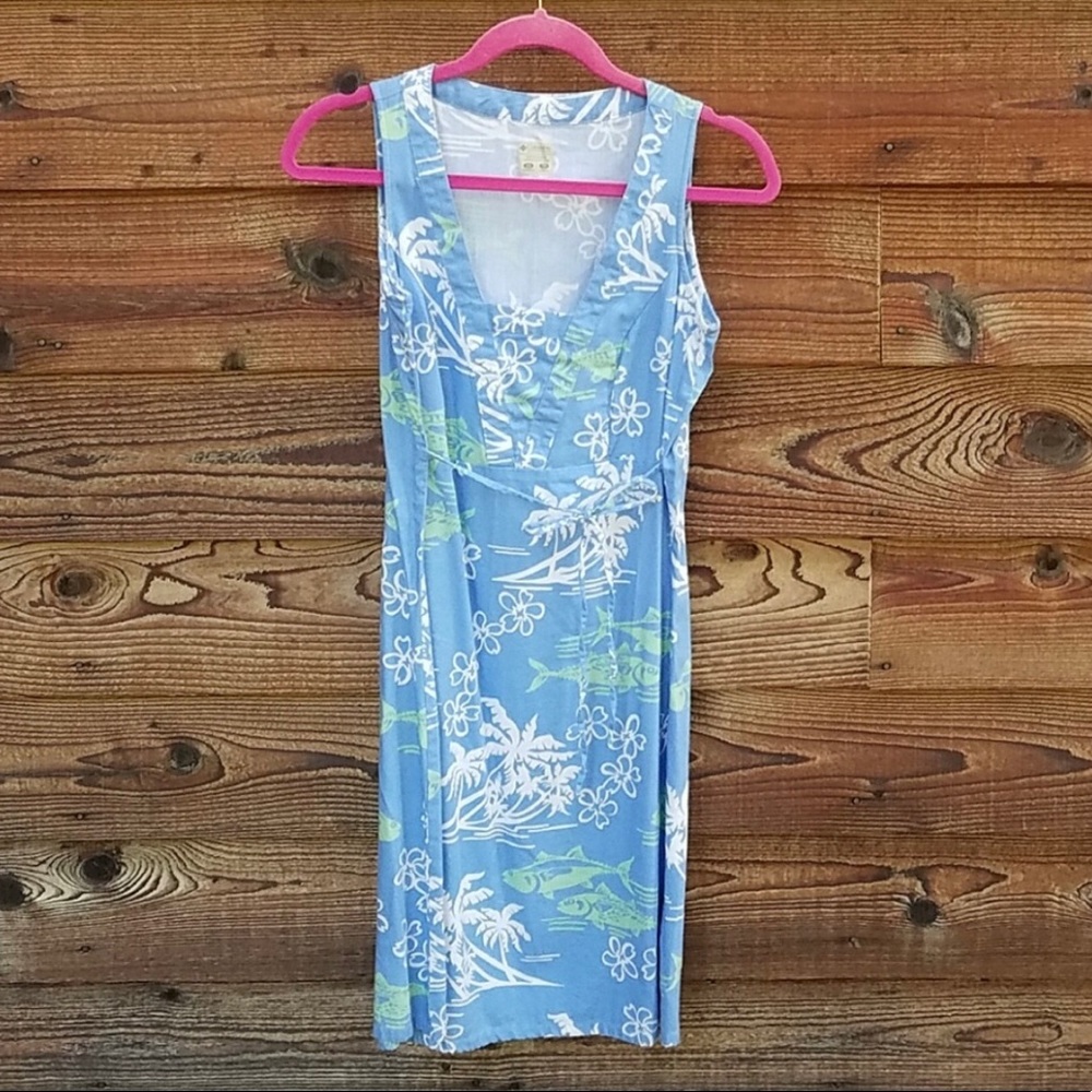 Columbia pfg sundress XS fish & palm trees